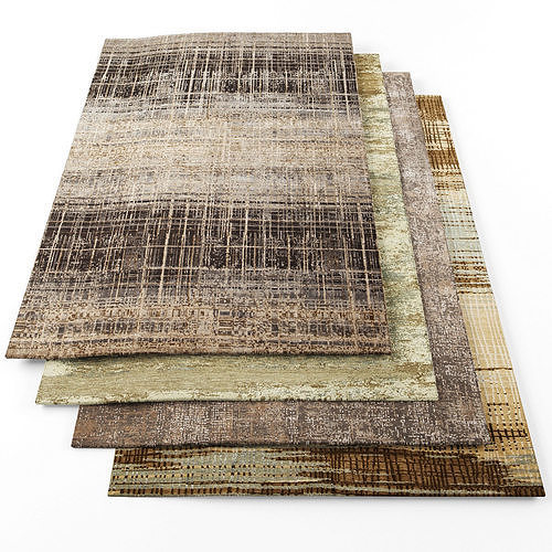Rugs-1085 set of three rugs Low-poly 3D model
