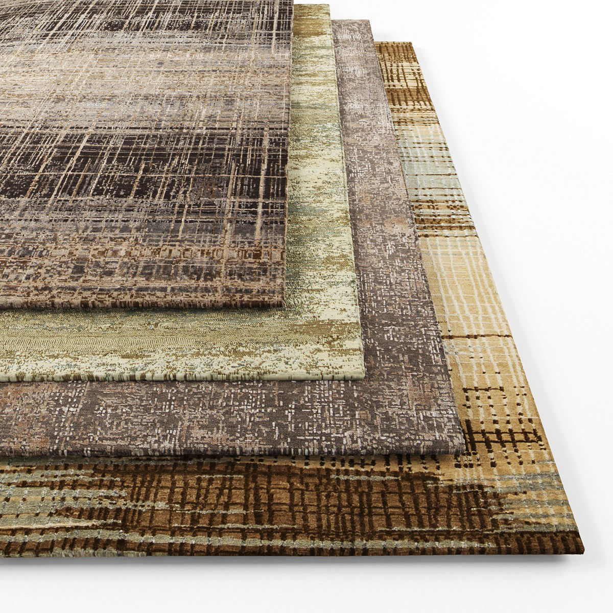 Rugs-1085 set of three rugs Low-poly 3D model_1