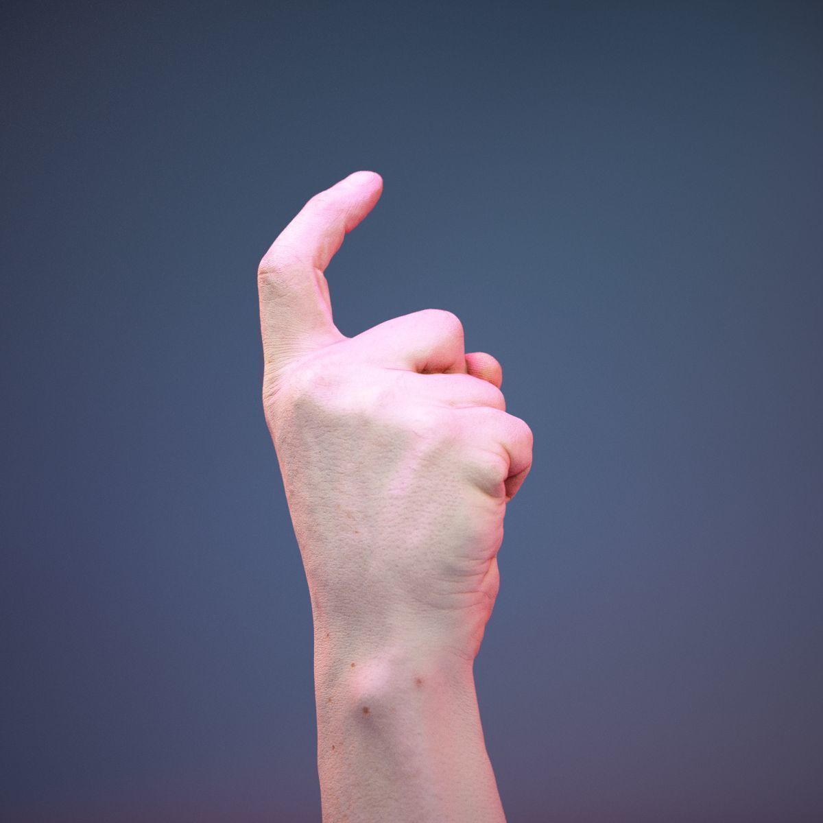 Finger Alphabet X Low-poly 3D model_2