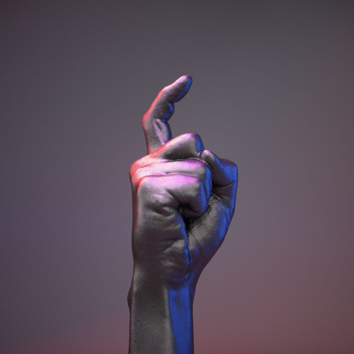 Finger Alphabet X Low-poly 3D model_12