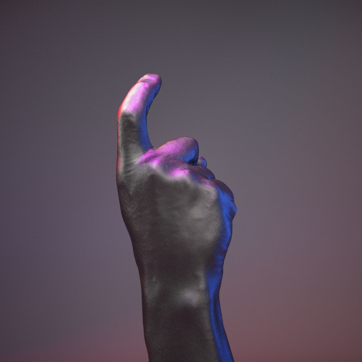 Finger Alphabet X Low-poly 3D model_14