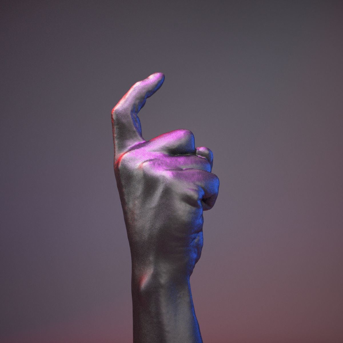 Finger Alphabet X Low-poly 3D model_13