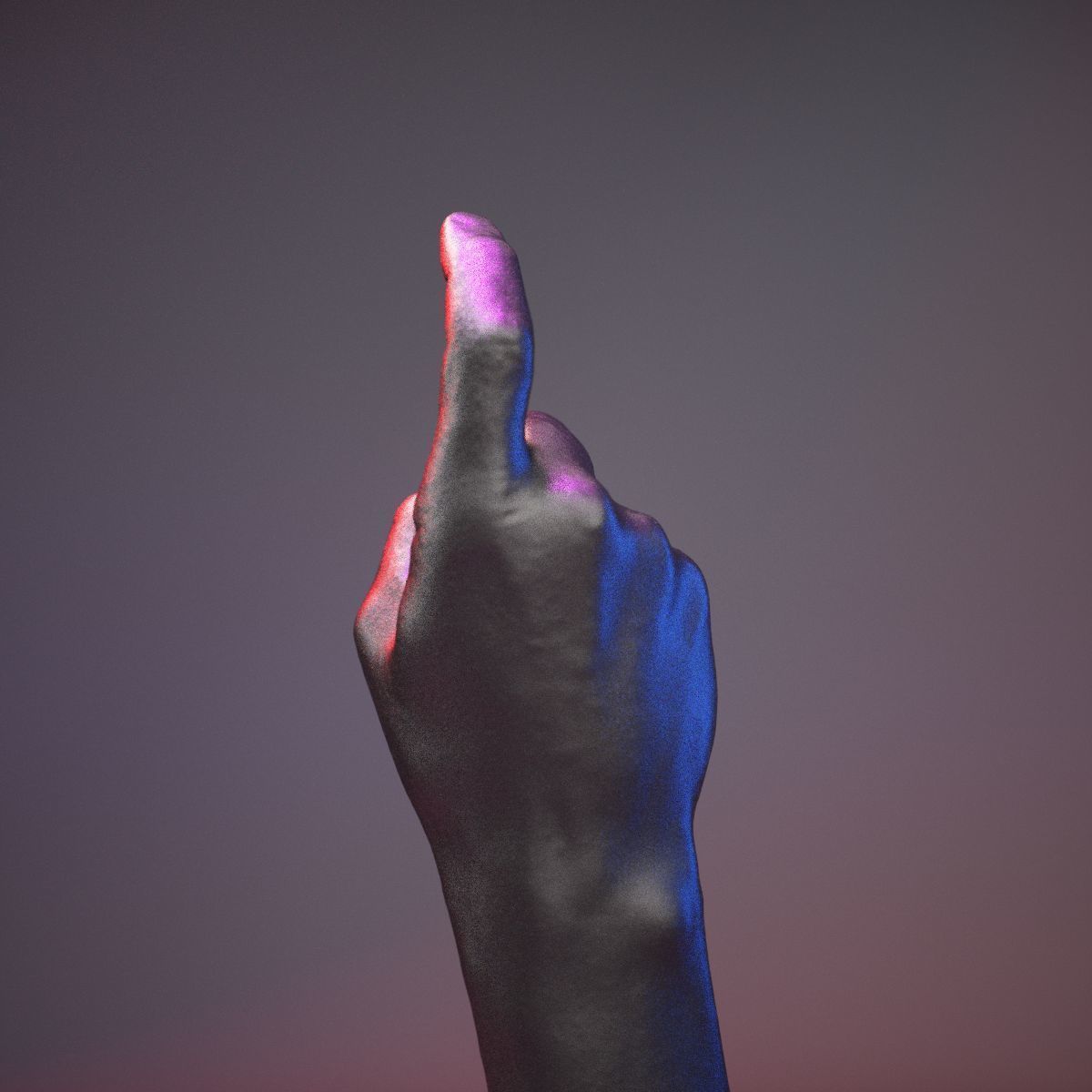 Finger Alphabet X Low-poly 3D model_15