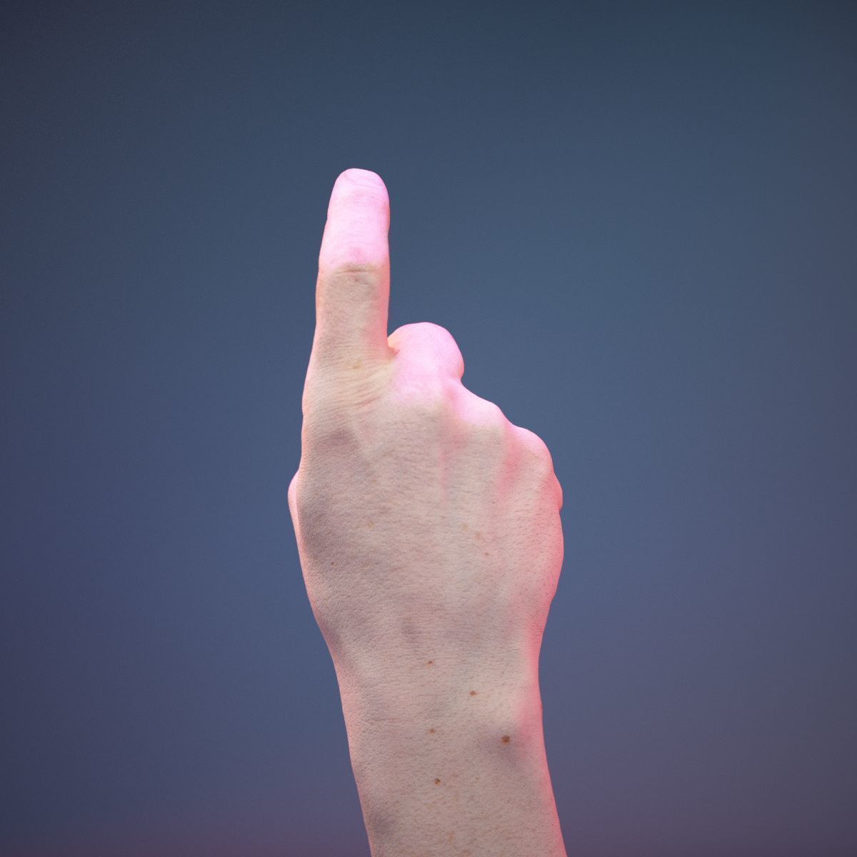 Finger Alphabet X Low-poly 3D model_4