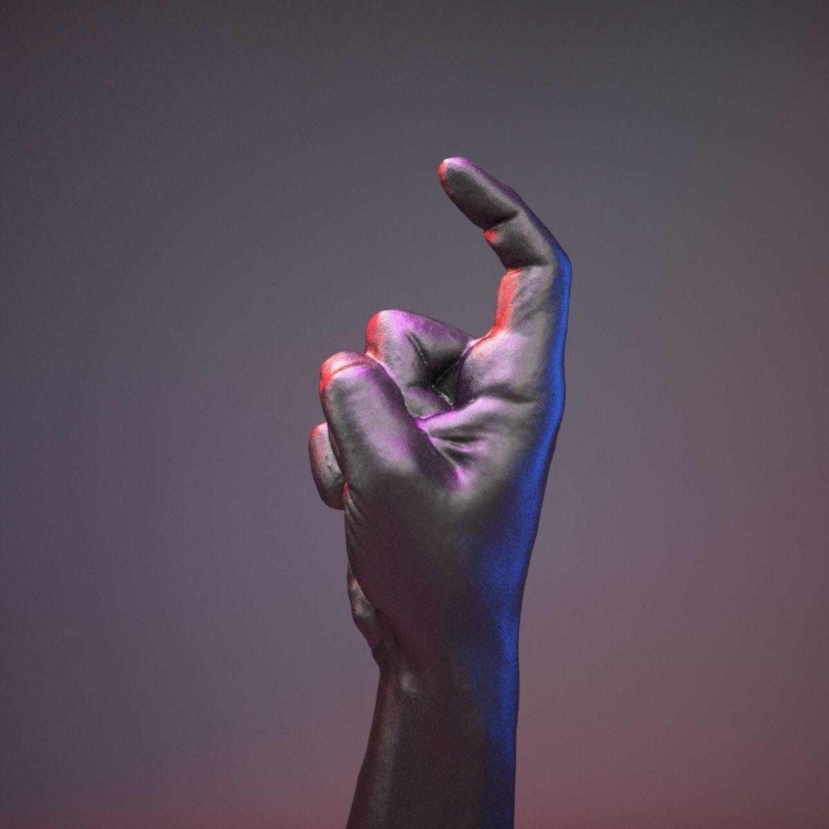 Finger Alphabet X Low-poly 3D model_17