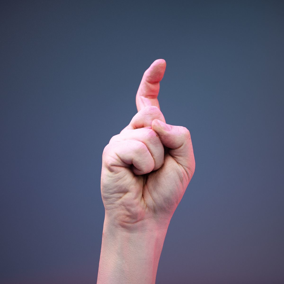 Finger Alphabet X Low-poly 3D model_11