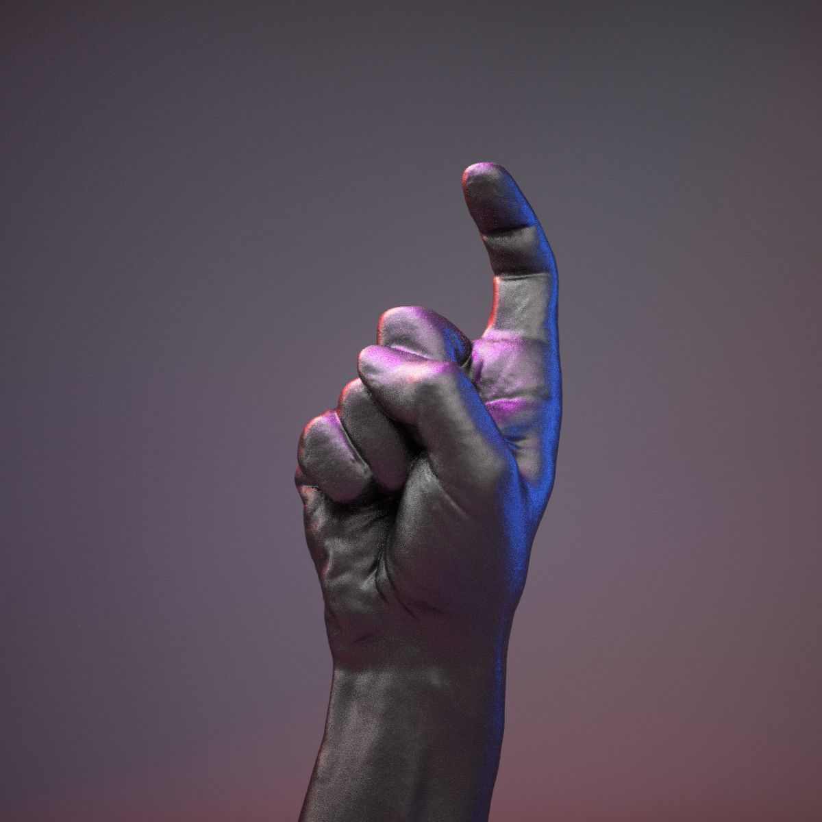 Finger Alphabet X Low-poly 3D model_18