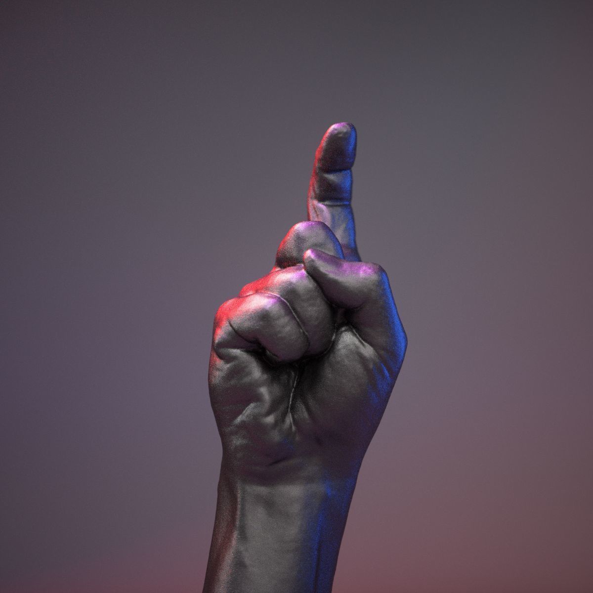 Finger Alphabet X Low-poly 3D model_19