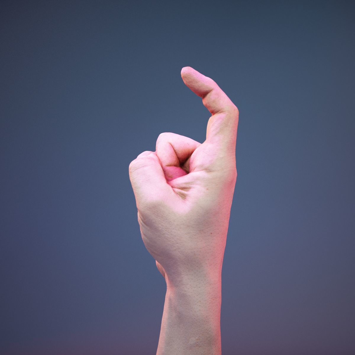 Finger Alphabet X Low-poly 3D model_7