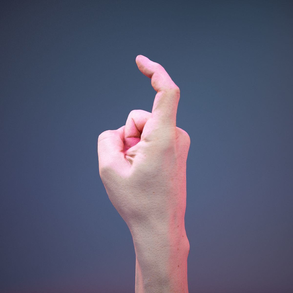 Finger Alphabet X Low-poly 3D model_6