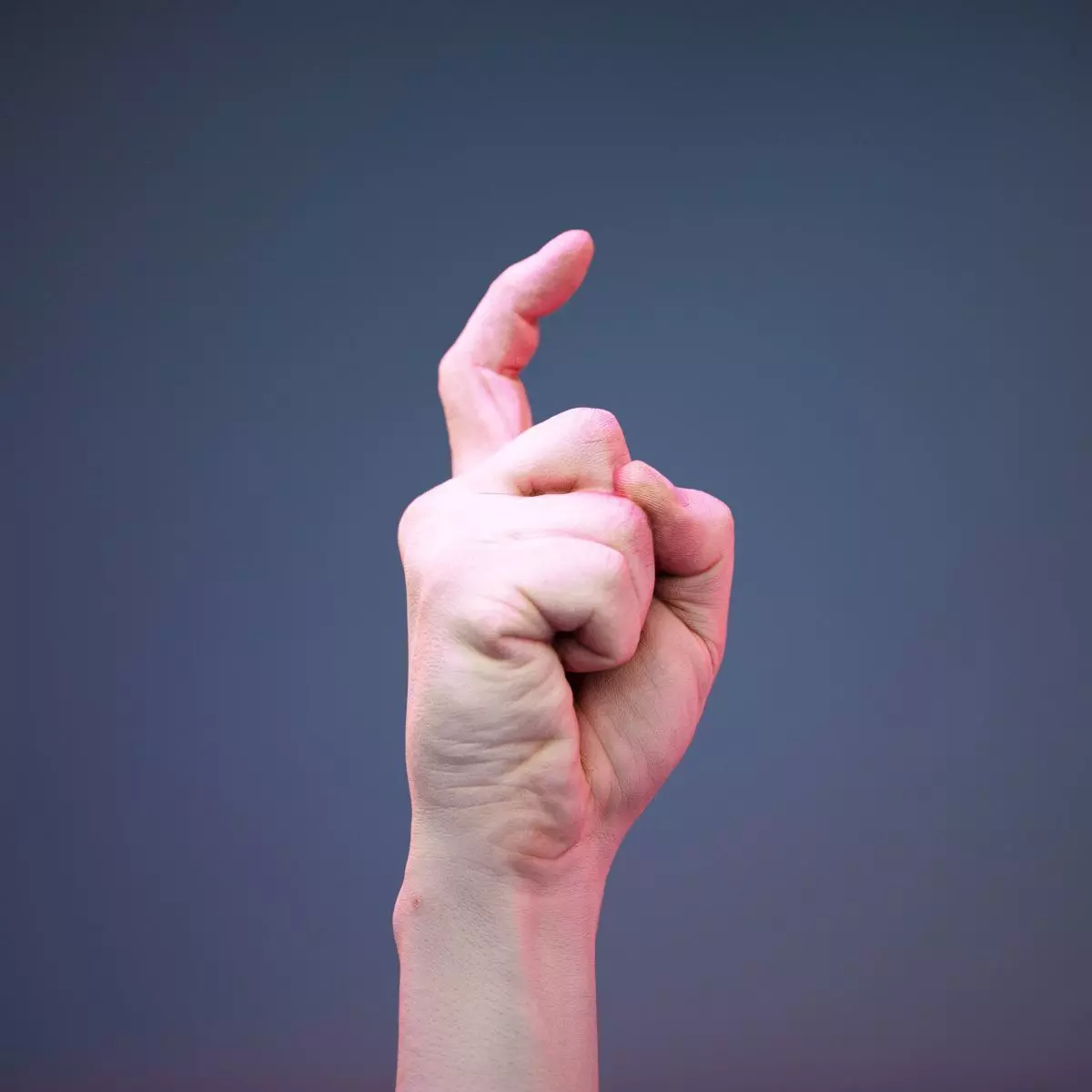 Finger Alphabet X Low-poly 3D model_0