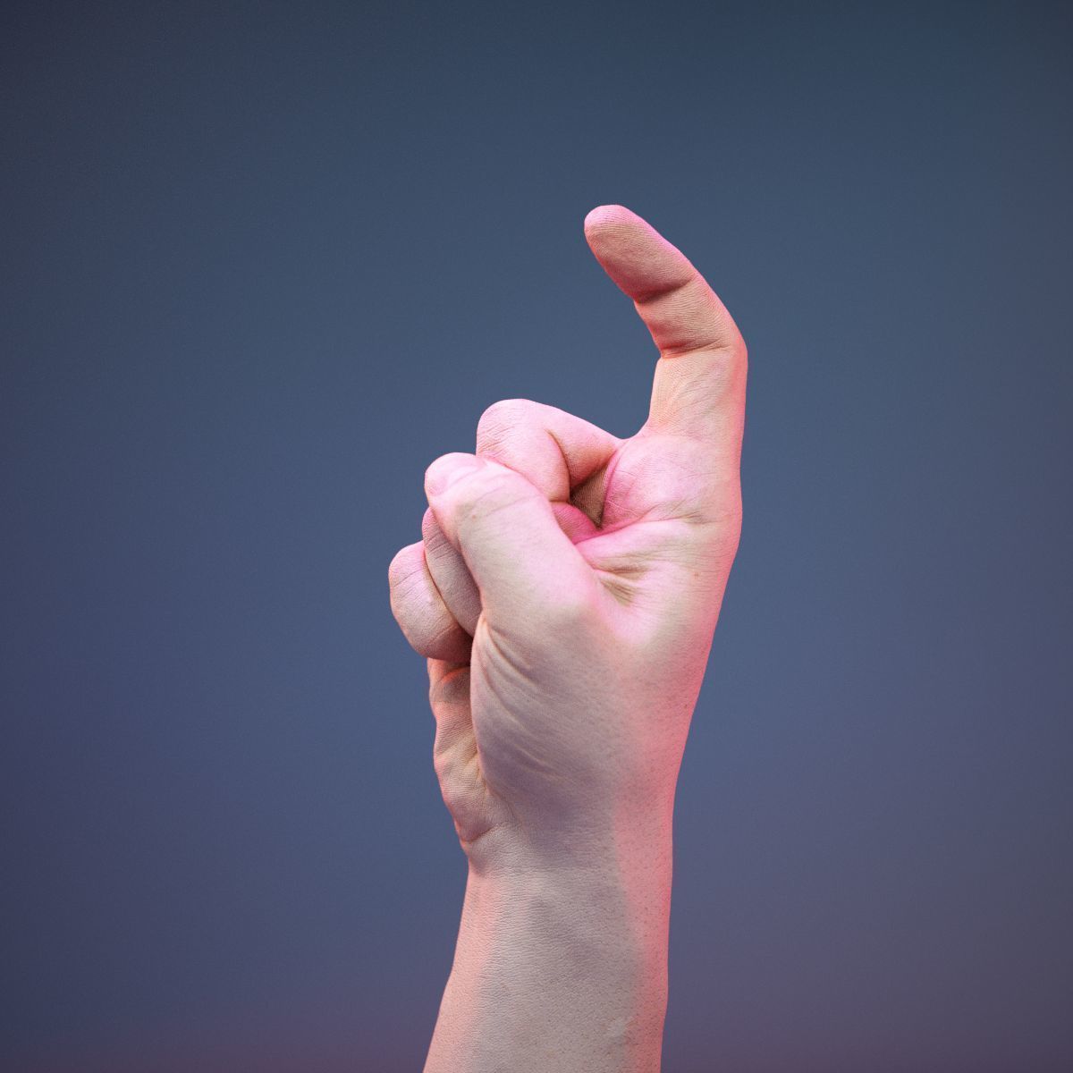 Finger Alphabet X Low-poly 3D model_8