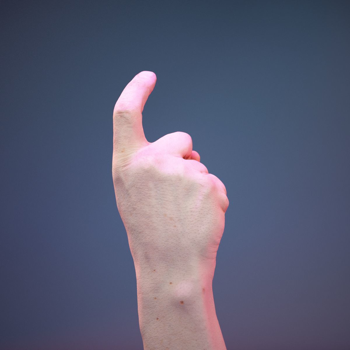 Finger Alphabet X Low-poly 3D model_3