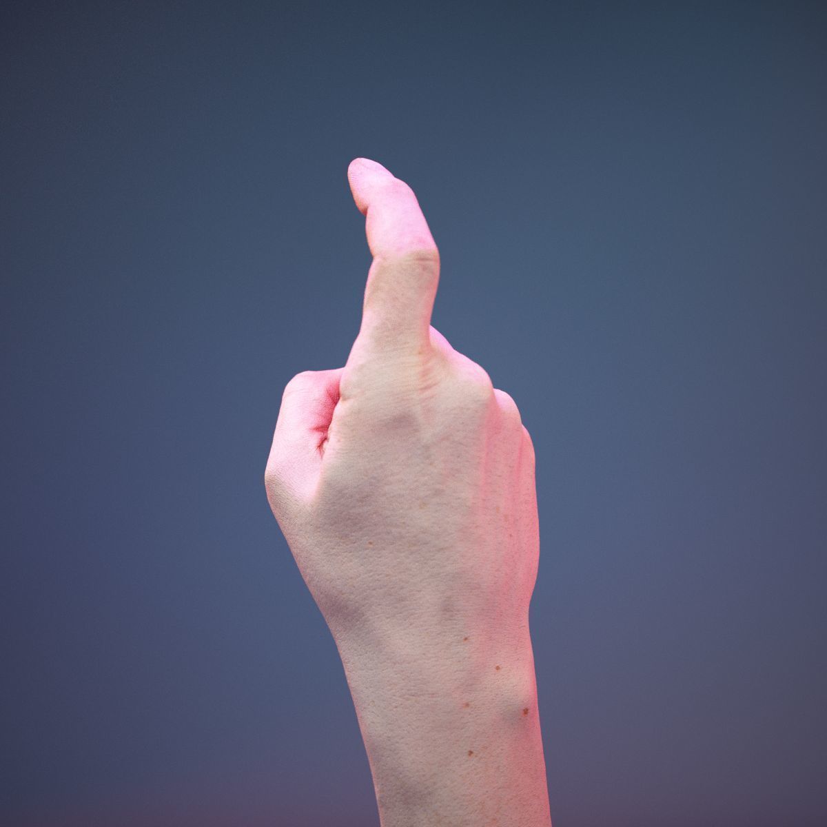 Finger Alphabet X Low-poly 3D model_5
