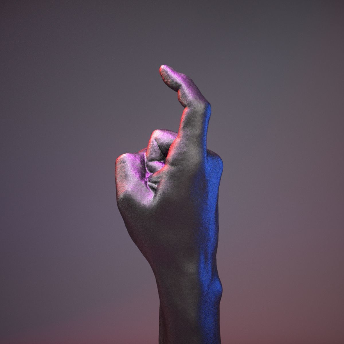 Finger Alphabet X Low-poly 3D model_16