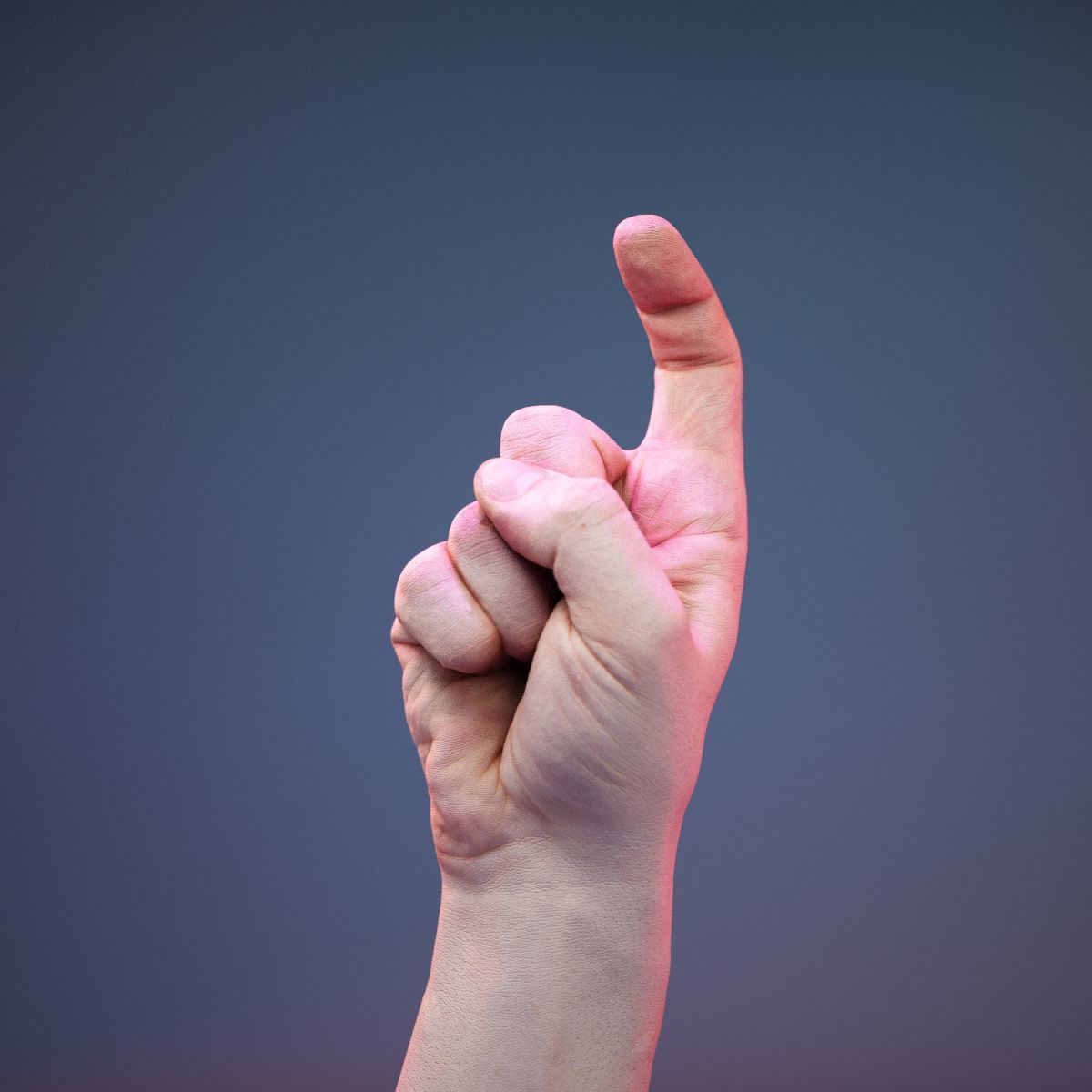 Finger Alphabet X Low-poly 3D model_9