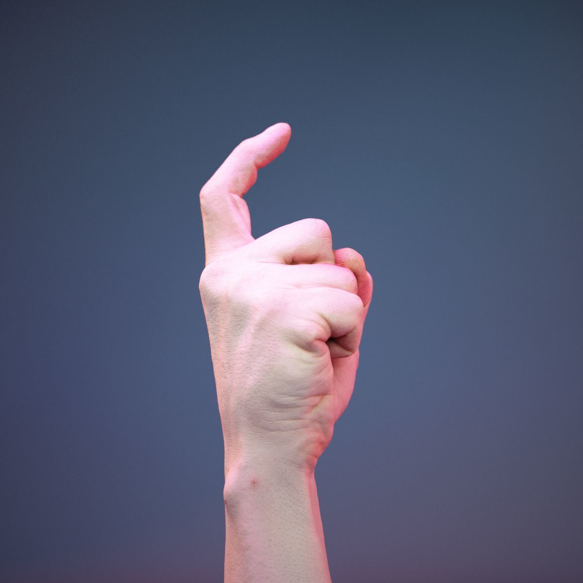 Finger Alphabet X Low-poly 3D model_1