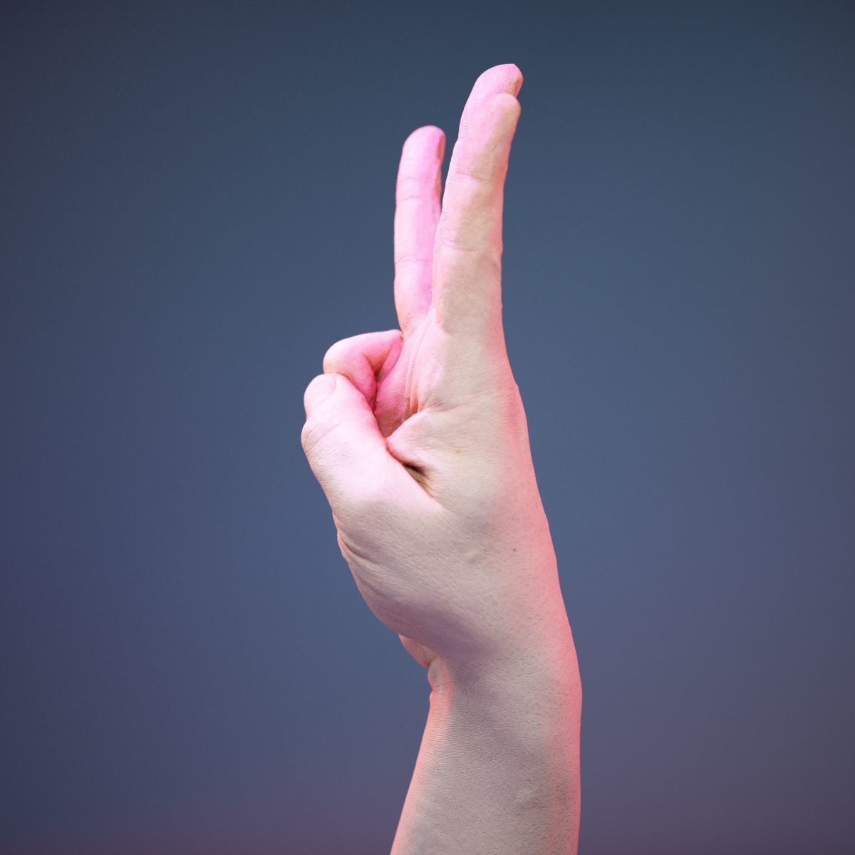 Finger Alphabet W Low-poly 3D model_9