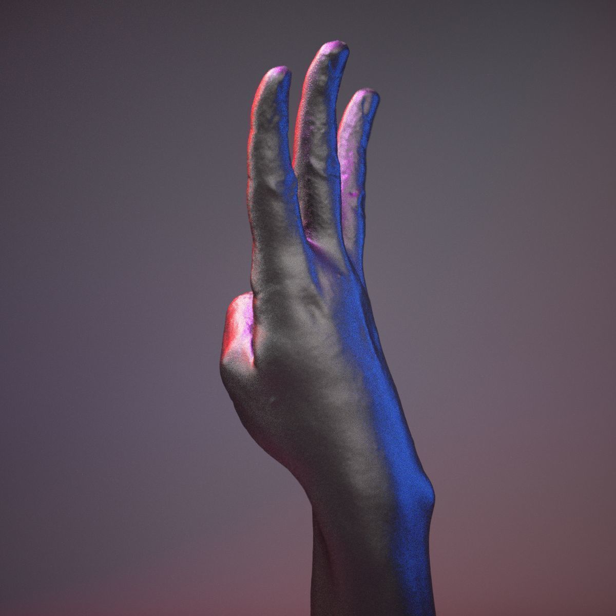 Finger Alphabet W Low-poly 3D model_17