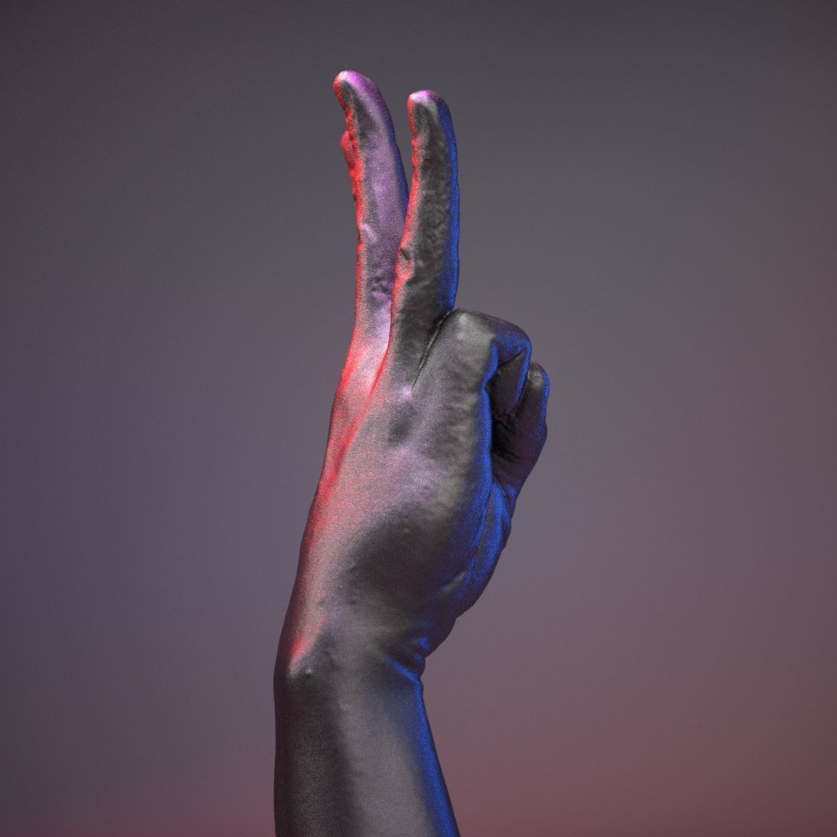 Finger Alphabet W Low-poly 3D model_14