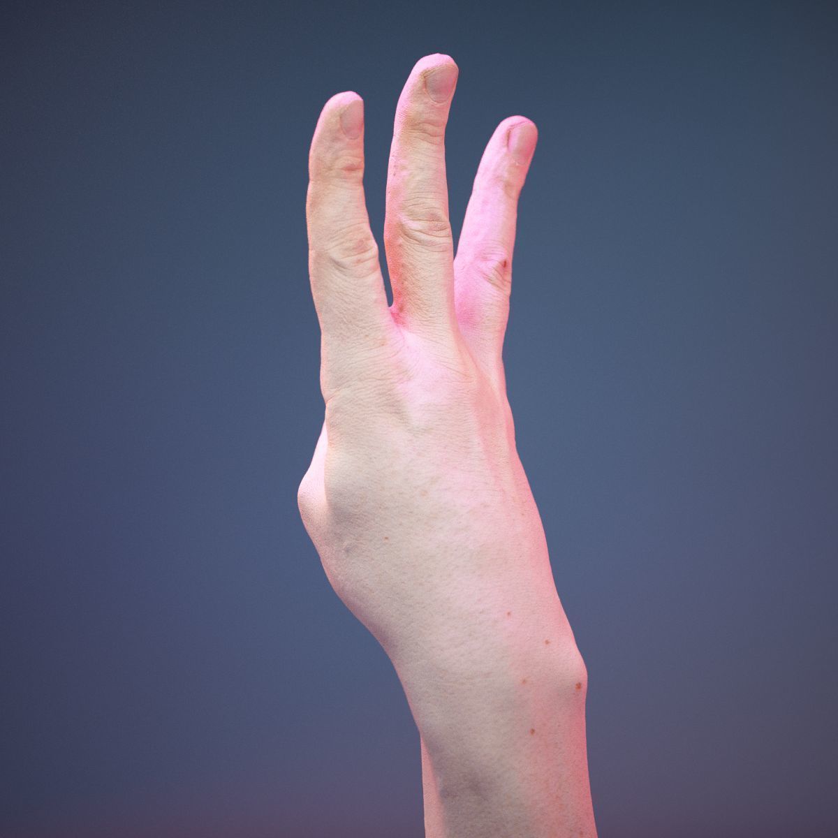 Finger Alphabet W Low-poly 3D model_7