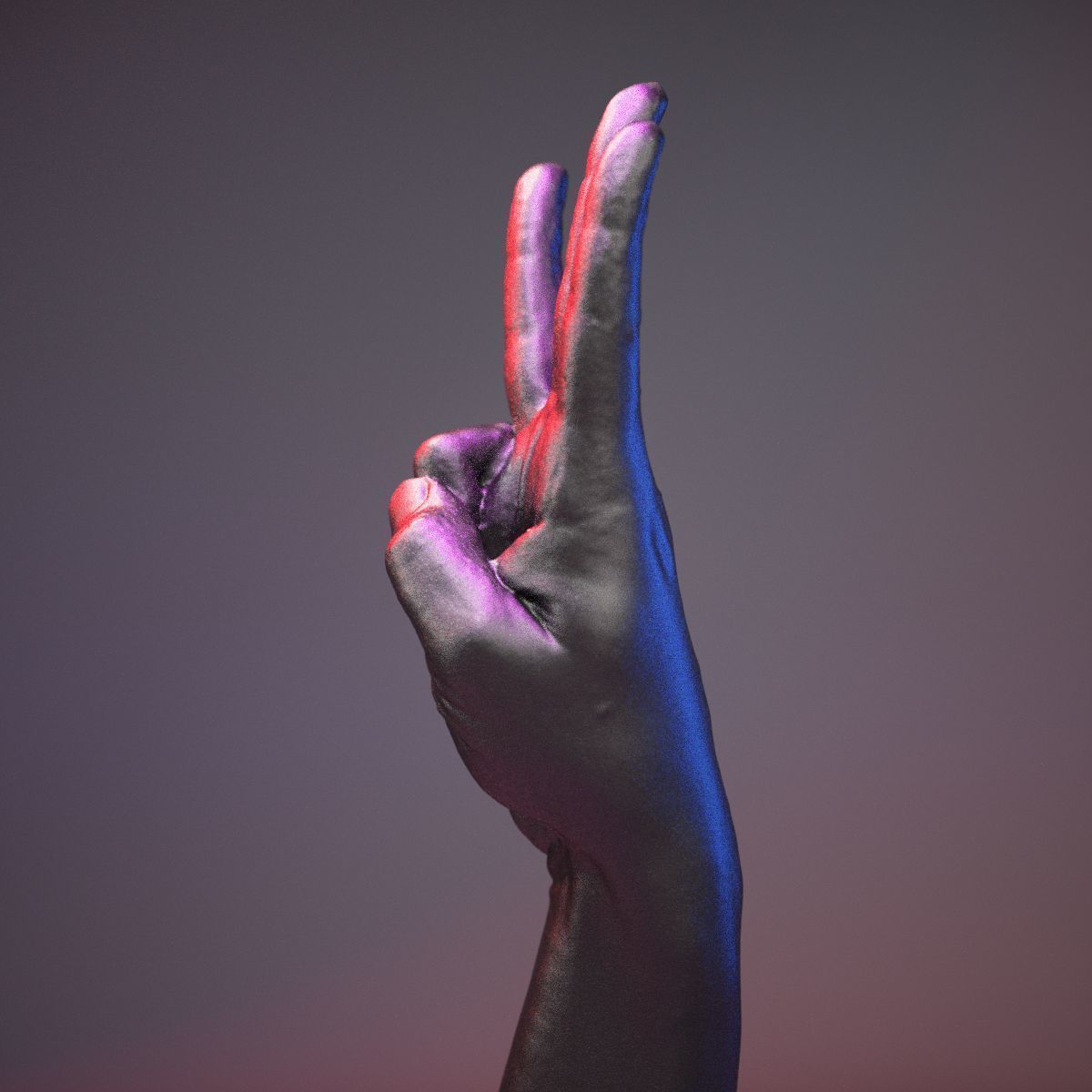 Finger Alphabet W Low-poly 3D model_18