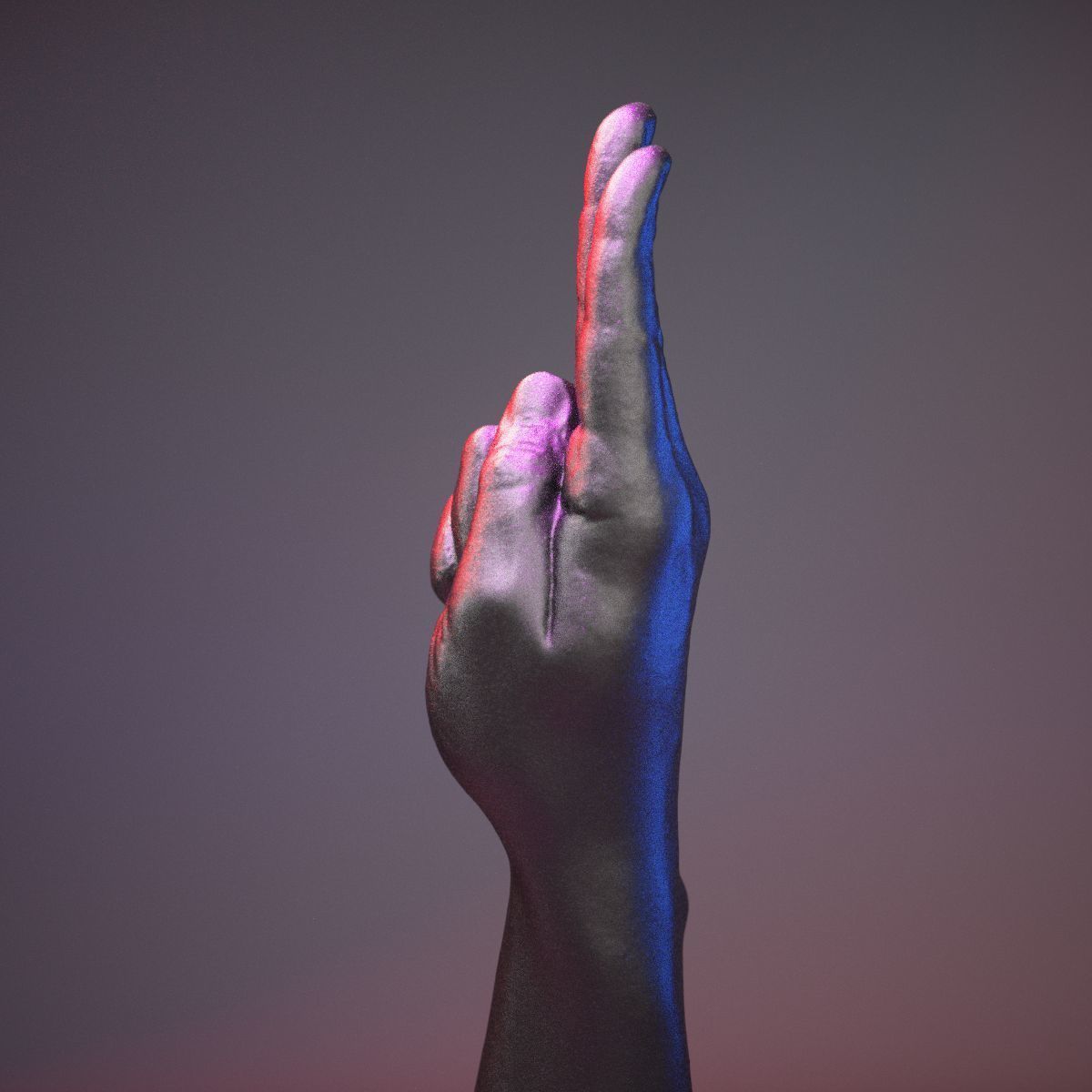 Finger Alphabet U Low-poly 3D model_18