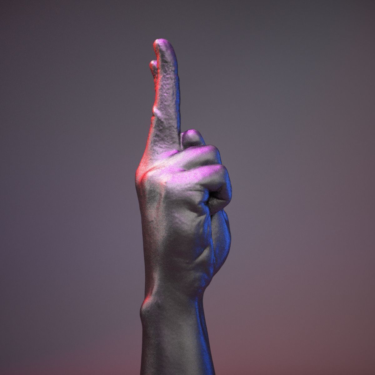 Finger Alphabet U Low-poly 3D model_14