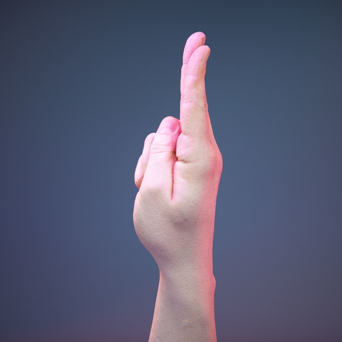 Finger Alphabet U Low-poly 3D model_9