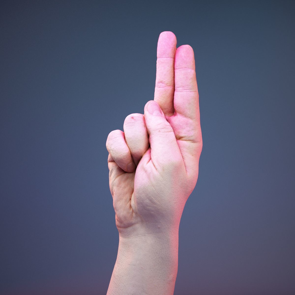 Finger Alphabet U Low-poly 3D model_11
