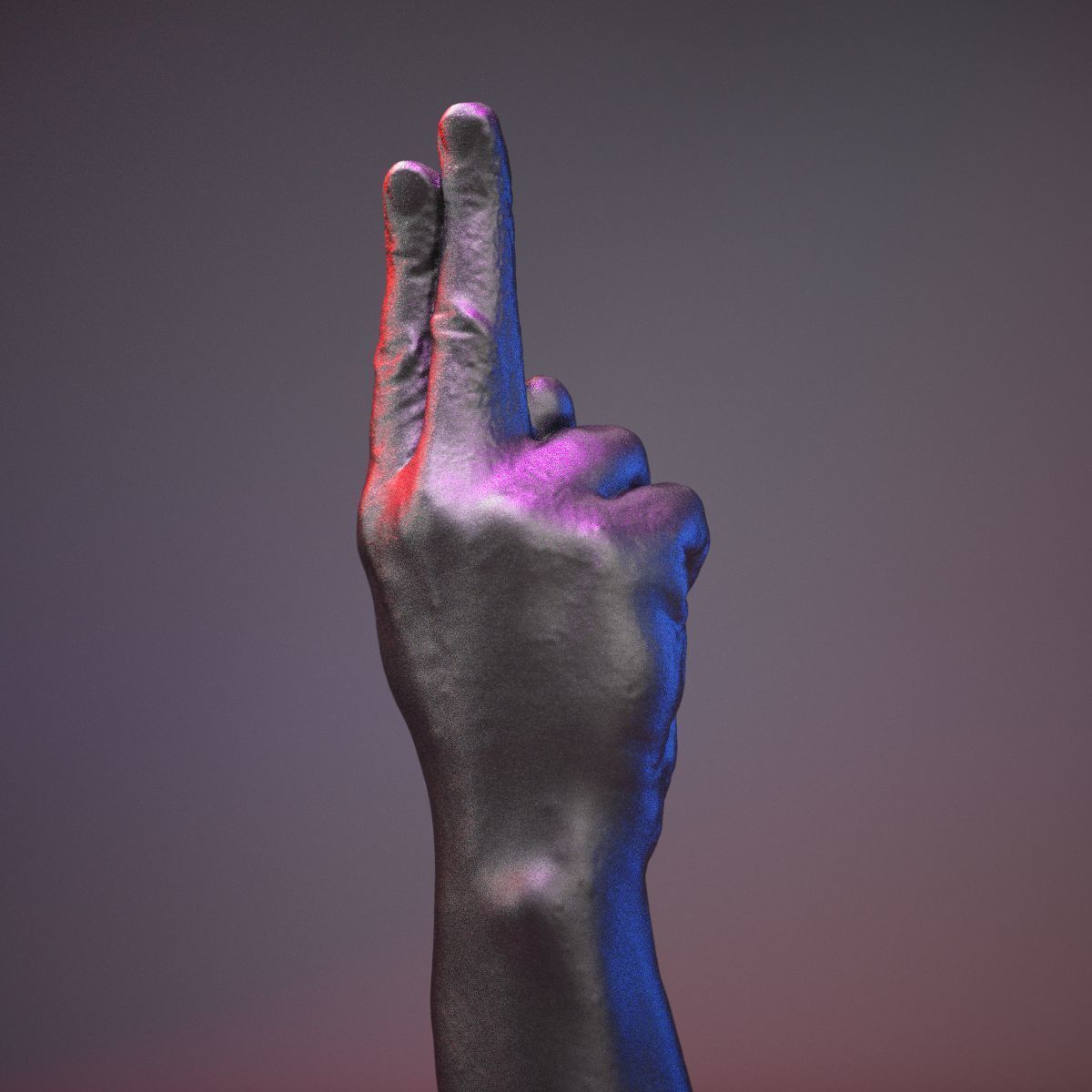 Finger Alphabet U Low-poly 3D model_15