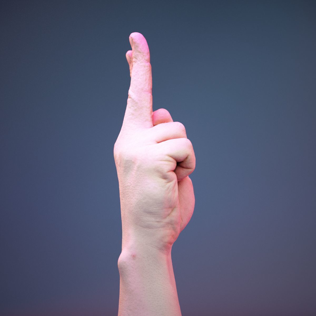 Finger Alphabet U Low-poly 3D model_3