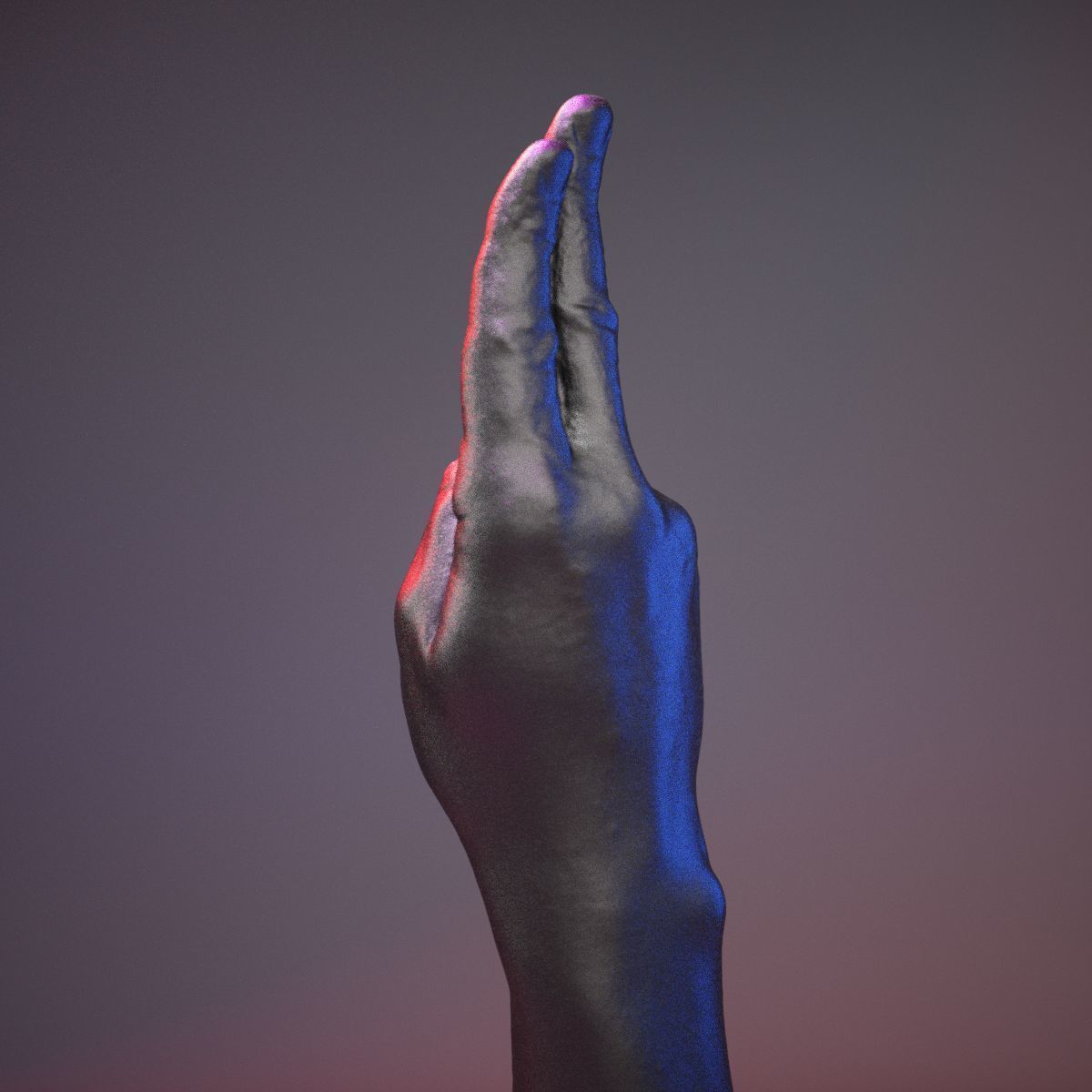 Finger Alphabet U Low-poly 3D model_17