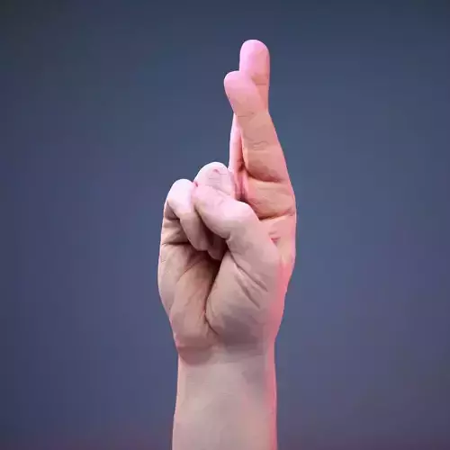 Finger Alphabet R Low-poly 3D model