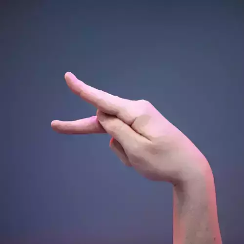Finger Alphabet P Low-poly 3D model