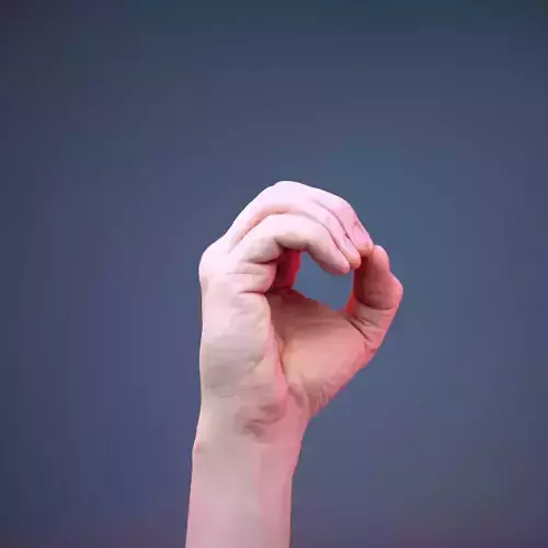 Finger Alphabet O Low-poly 3D model
