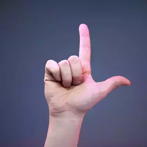 Finger Alphabet L Low-poly 3D model