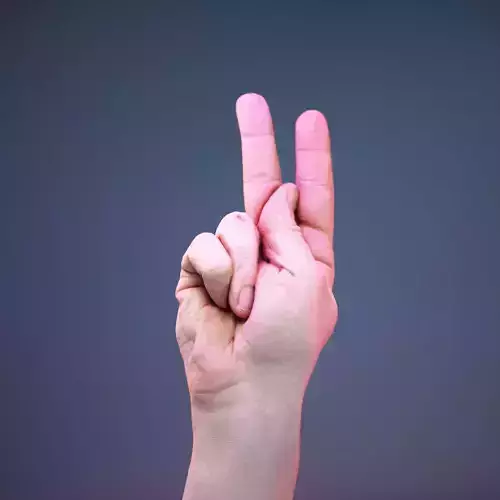 Finger Alphabet K Low-poly 3D model
