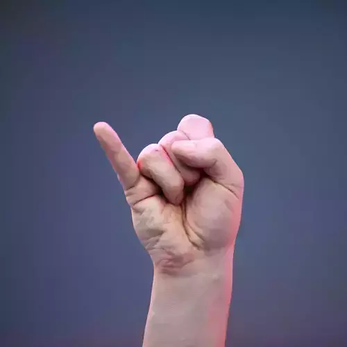 Finger Alphabet J Low-poly 3D model