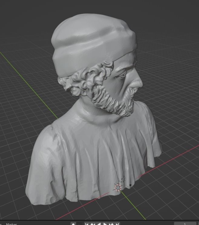 Donatello bust 3D print model_7