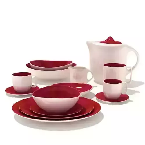 Red And Cream Kitchenware Set