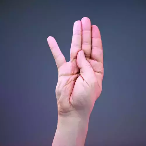 Finger Alphabet B Low-poly 3D model