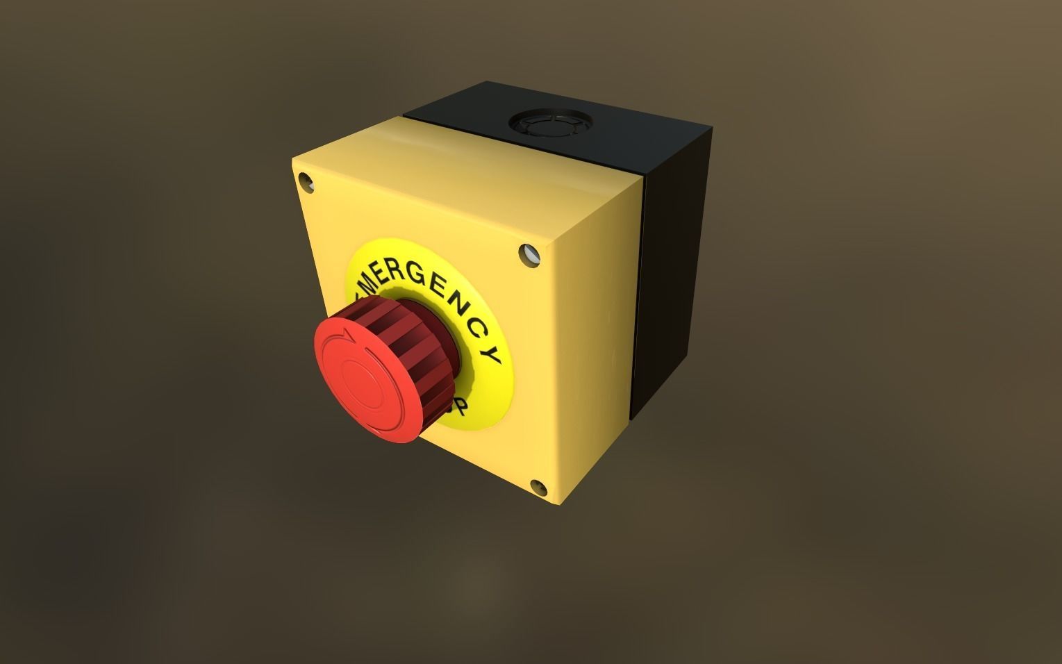 Emergency Stop Low-poly 3D model_3