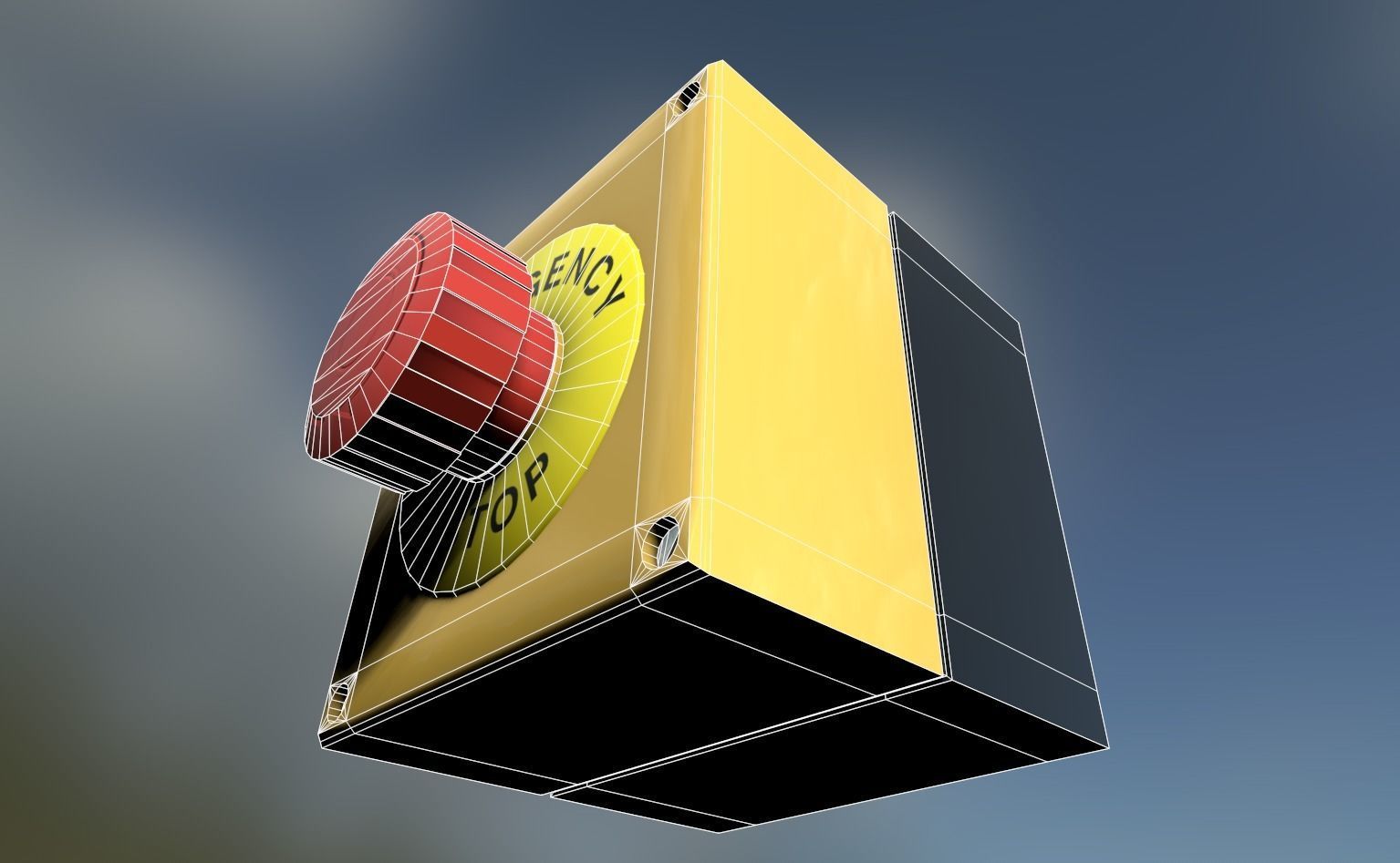 Emergency Stop Low-poly 3D model_11