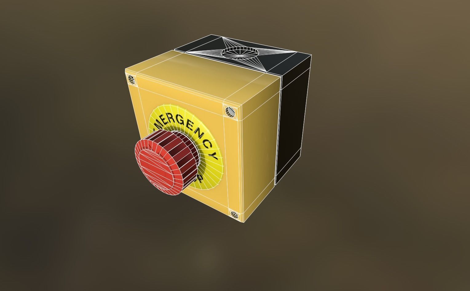 Emergency Stop Low-poly 3D model_4