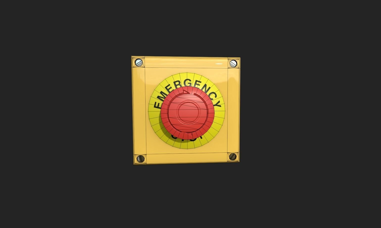Emergency Stop Low-poly 3D model_2