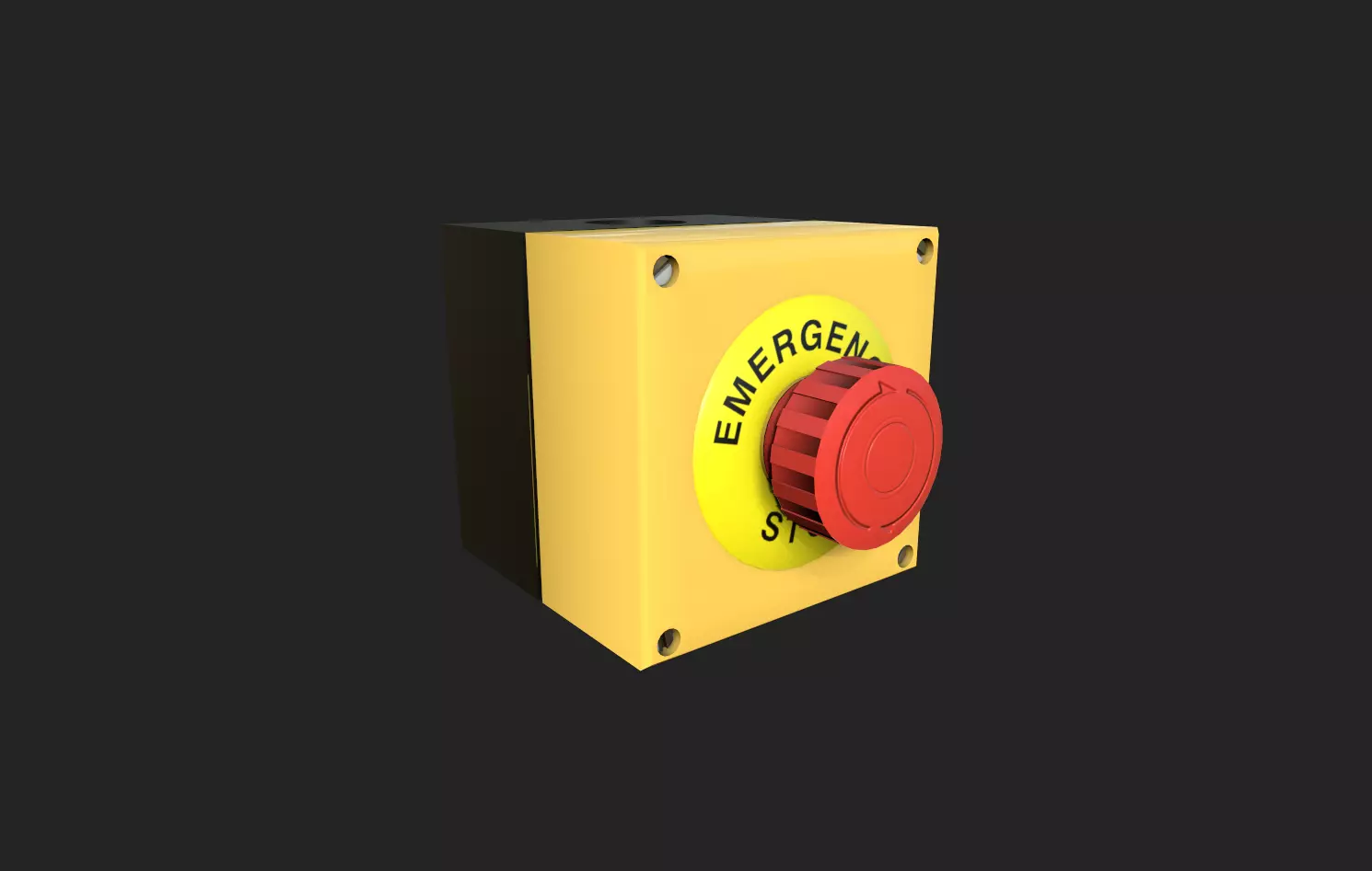 Emergency Stop Low-poly 3D model_0