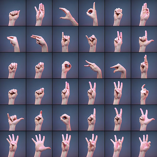 36 Gestures A-Z and 0-9 Sign Language Finger Alphabet 3D Model Collection