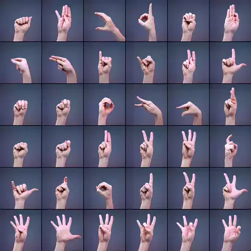 36 Gestures A-Z and 0-9 Sign Language Finger Alphabet 3D Model Collection