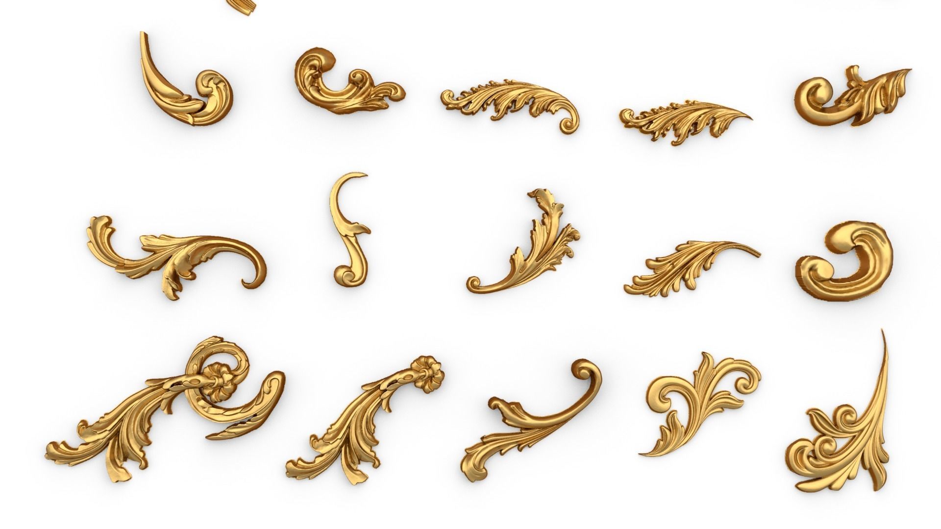 Acanthus Leaves Collection 03 3D print model_4